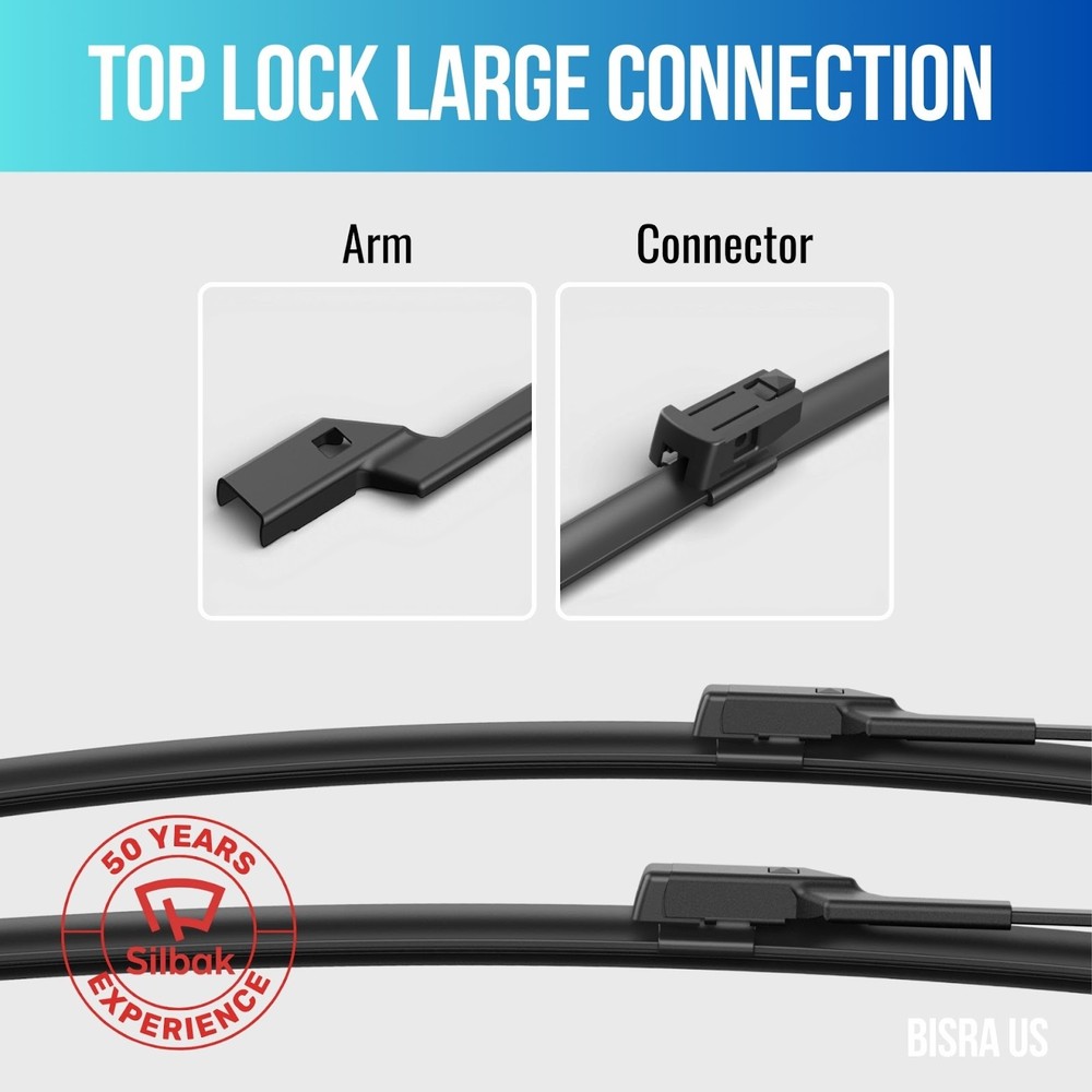 Silbak 26"-26" Front Wiper Blade Set For Chevrolet Volt 2011-2014