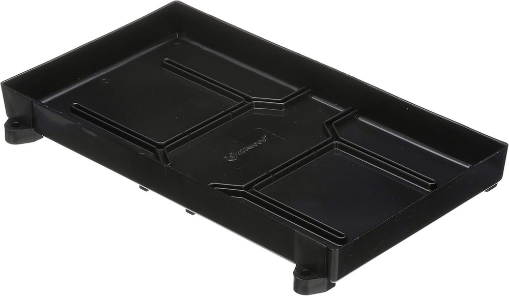 Reliable Black Battery Tray with Quick-Disconnect Strap - Space-Efficient Design