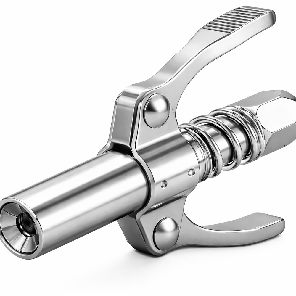 Grease Gun Coupler Double Handle Quick Release High Pressure Oil Nozzle