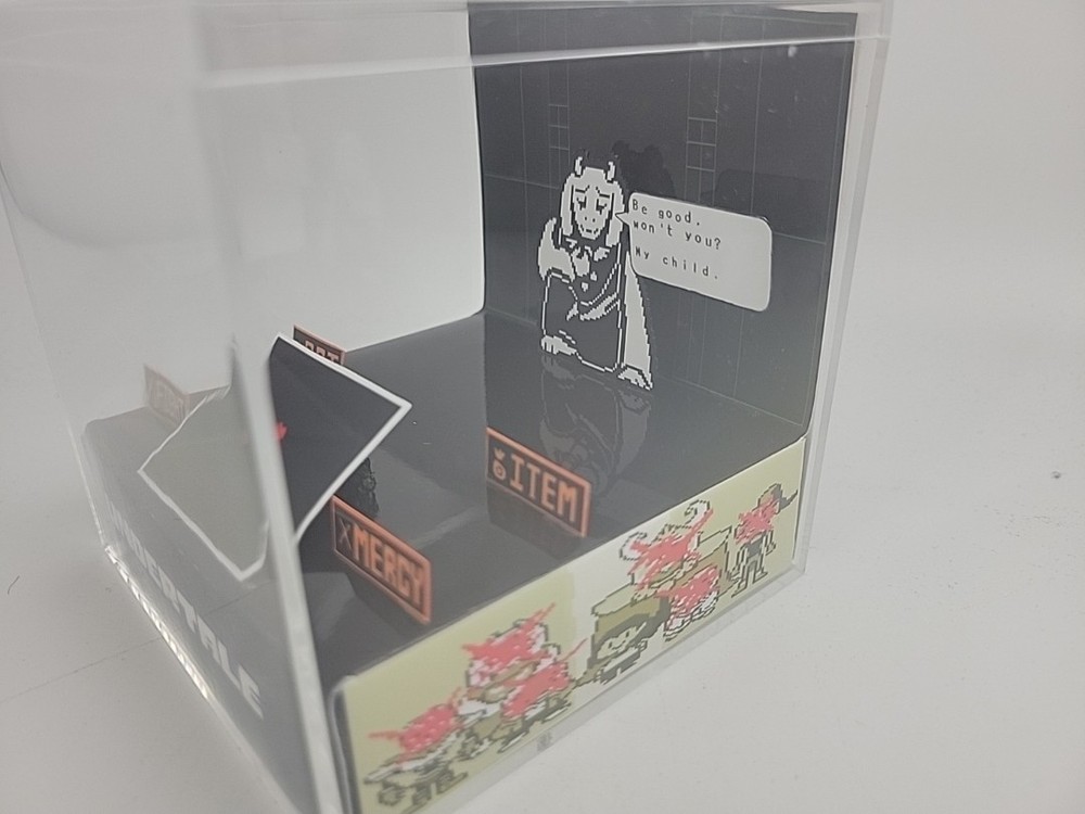 Undertale Retro PC 3D Cube Handmade Diorama Video Game Shadowbox