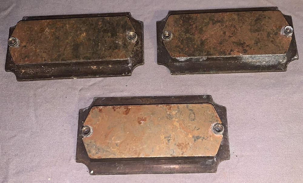 Great Set 3 Antique Brass Recessed or Inset Pulls