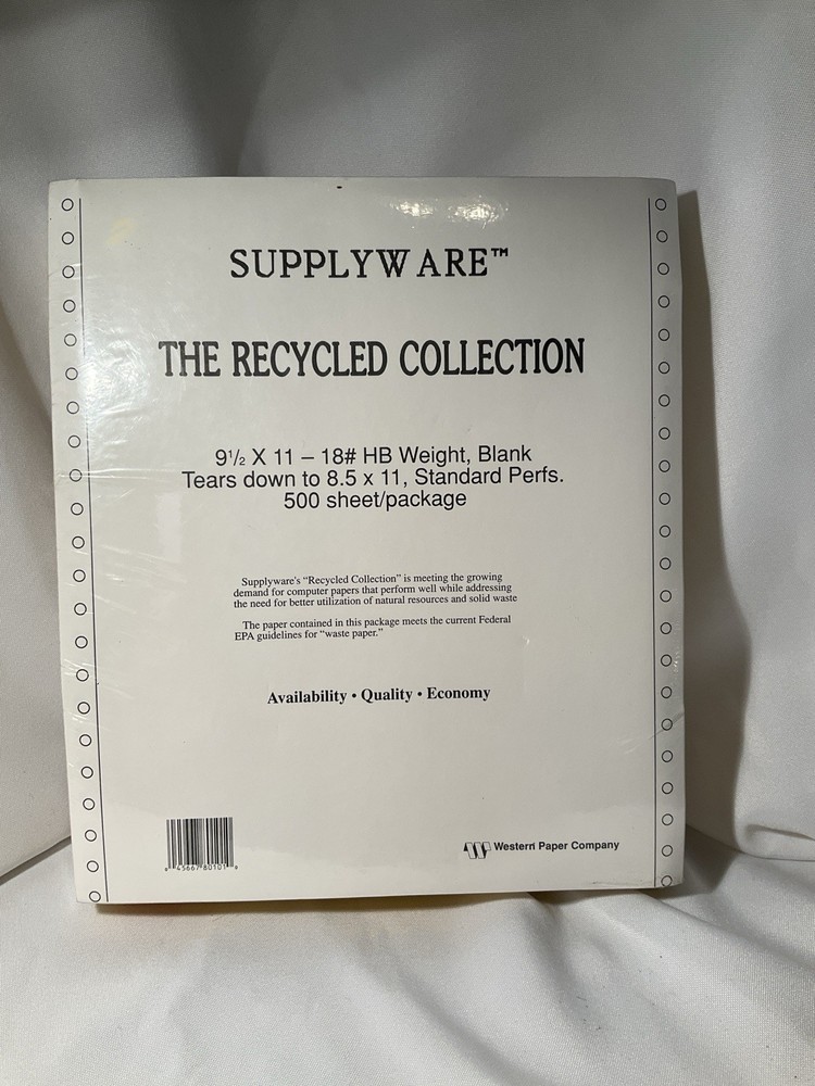 New Supplyware Continuous Feed Computer Paper 18# 9.5x11 500 sheets