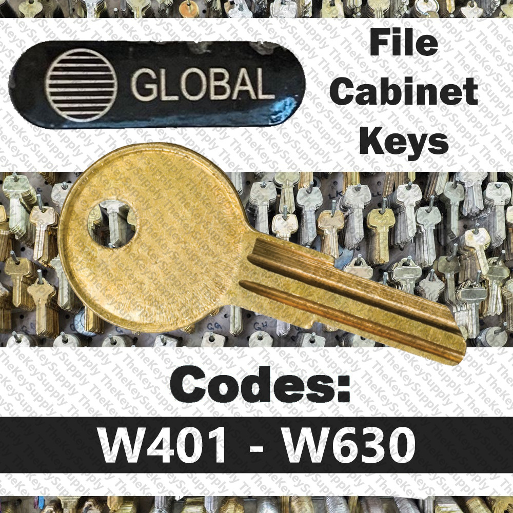 GLOBAL File Cabinet Key Cut to Your Code W401 - W630