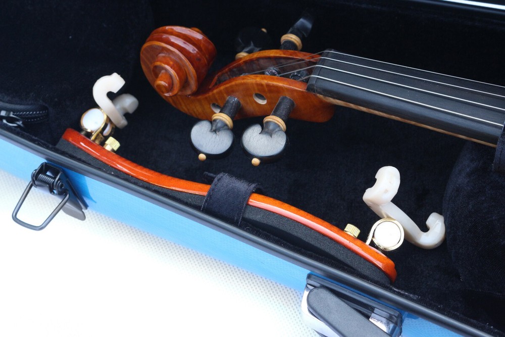 Blue Violin case 4/4 Light Strong Hard Shell Case with Straps 2 PCS Bow Holder