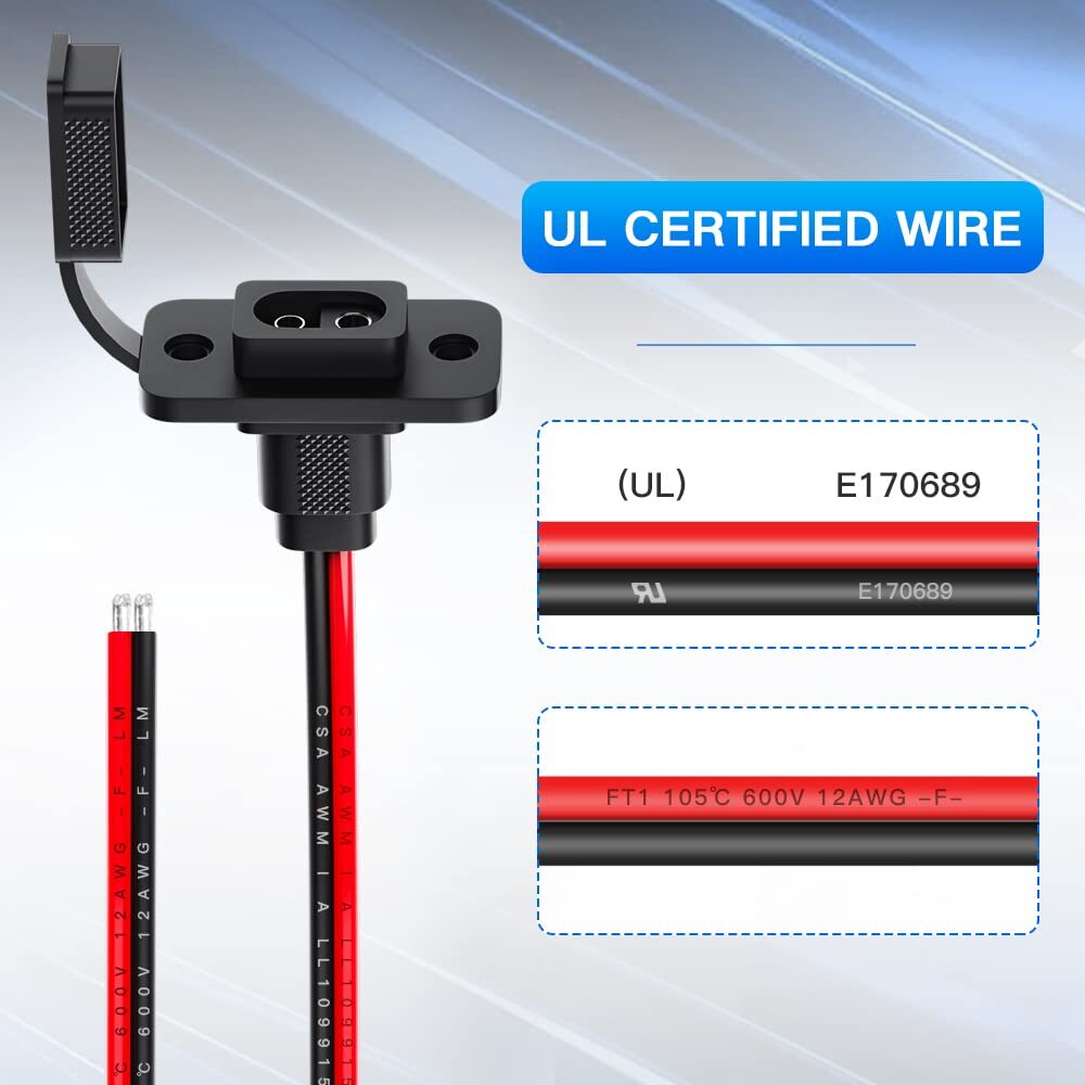 SAE Connector ELECTOP Rectangular SAE Power Socket Sidewall Port Weatherproof