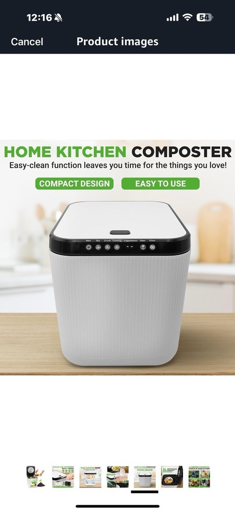 NutriChef Food Waste Bin - 3 Quart Compost Bin for