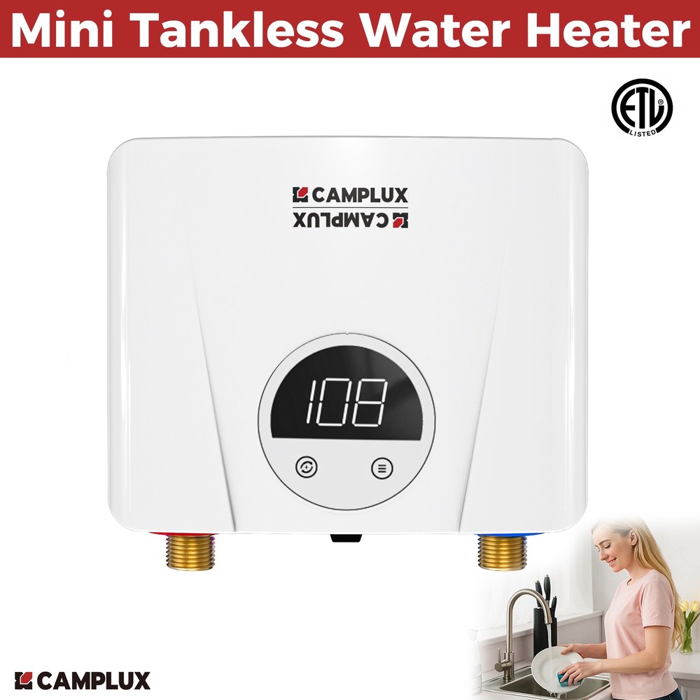 CAMPLUX Electric Tankless Water Heater 120V Point of Use for RV Kitchen Bathroom