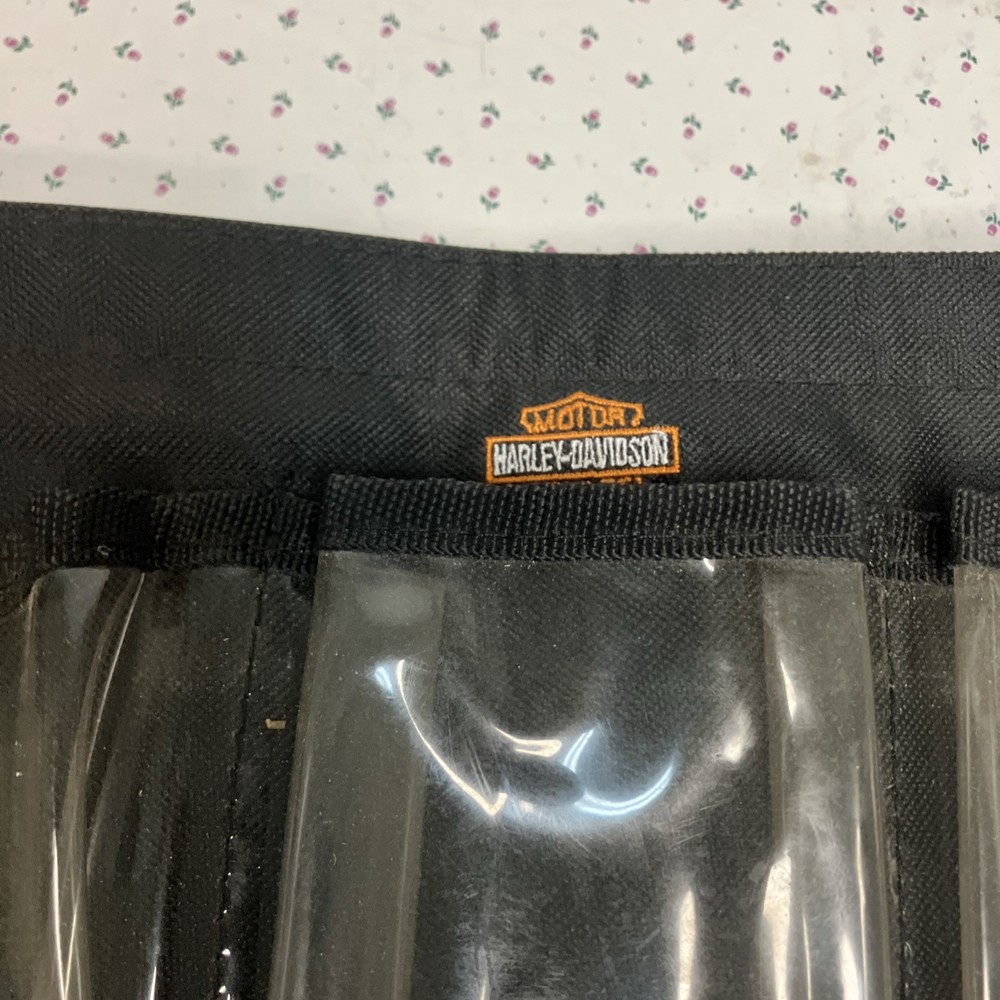 Harley Davidson Canvas Plastic Black Clear Tool Accessory Holder 35”