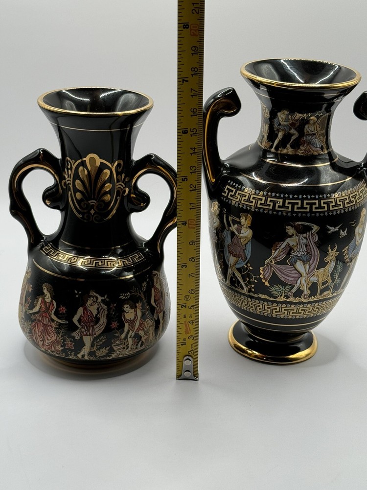 2 -Studio Ceramic 24k Gold Greek Made Vase’s