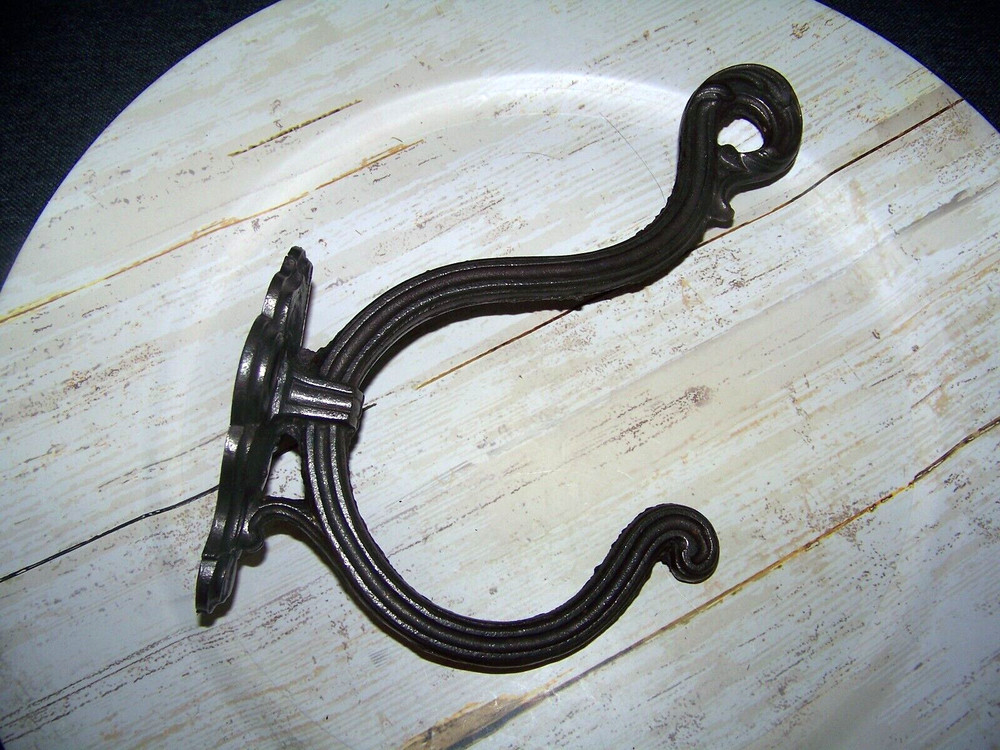 Antique Cast Iron Single Architectural Double Hat Coat Hook Reclaimed Salvage
