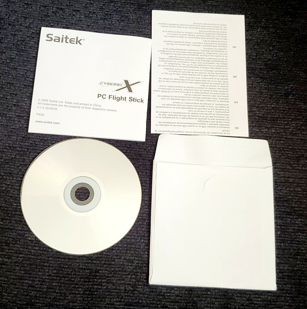 Saitek Cyborg X PC Stick Installation CD CD-ROM Software Disc w Manual, Guide