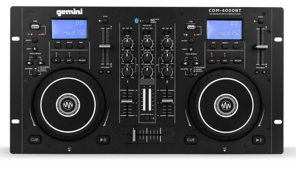 Gemini - CDM-4000BT - Dual CD/USB DJ Media Mixer/Controller With Bluetooth