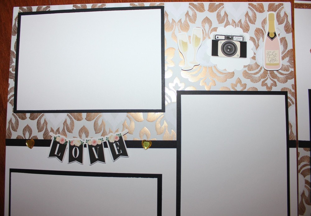 Wedding Let's Dance scrapbook pages 2 each handmade assembled premade