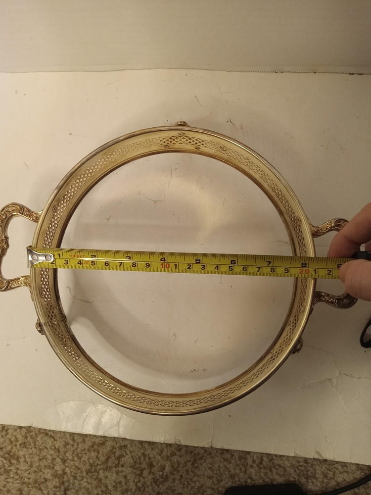 Round Silverplated Casserole Holder Base 8" Inner Ring
