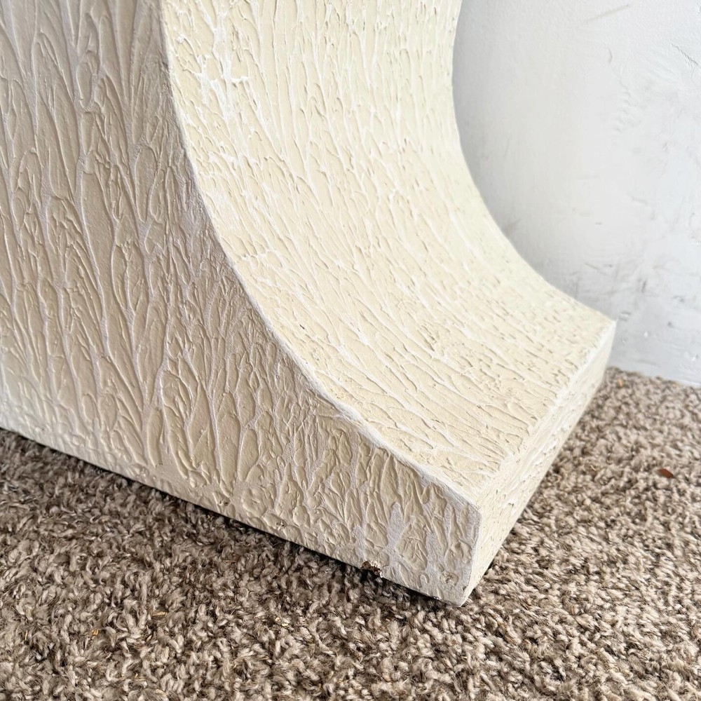 Postmodern Sculpted White Stucco Etagere/Bookshelf