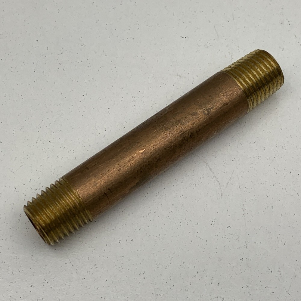(6-Pack) Brass Pipe Nipple Fitting 1/4" NPT Thread x 3" Length