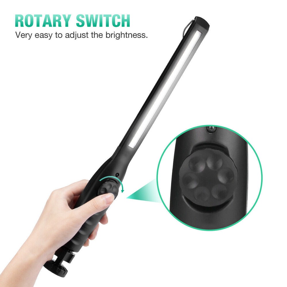 Magnetic Work Light USB Rechargeable Flashlight Handheld/Hanging Workshop Torch