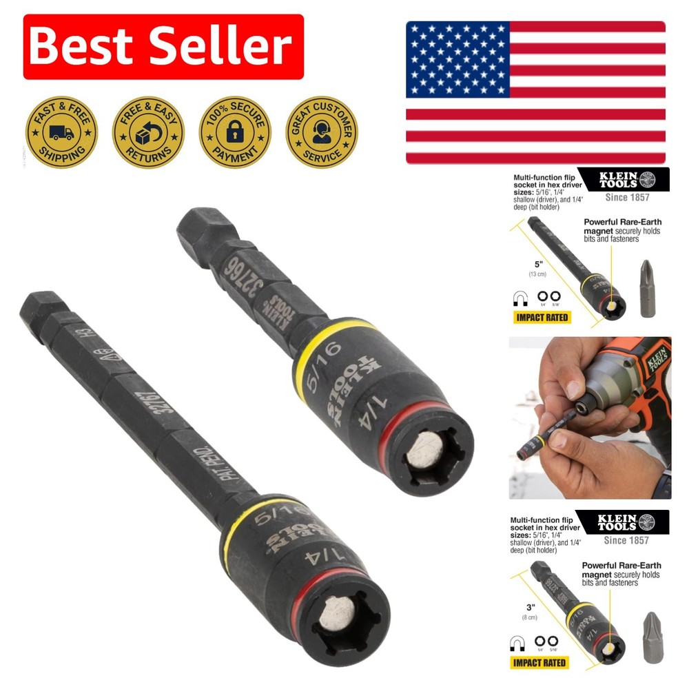 Compact 2-Piece Impact Driver Set: 3-in-1 Flip Socket for Ultimate Flexibility