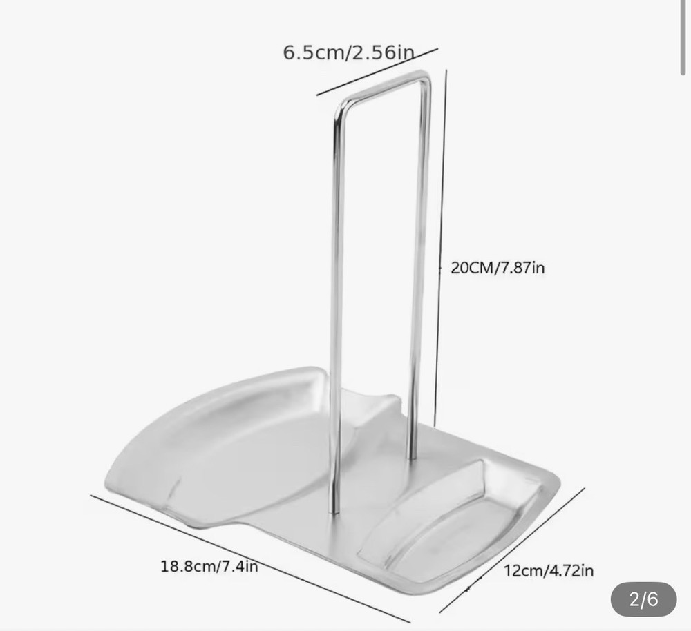 Stainless Steel Spoon Rest & Pot Lid Holder | Kitchen Counter Organizer