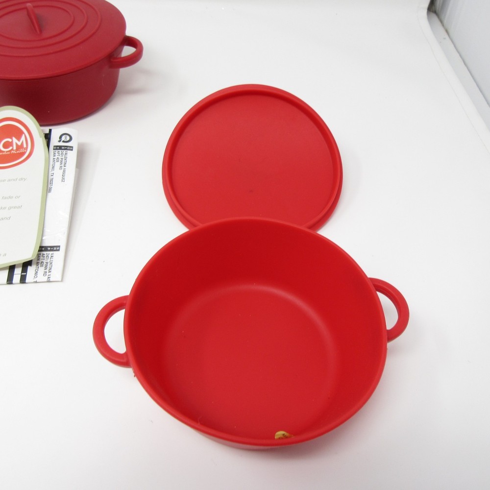 MarkCharles Misilli Silicone Nesting Round Pots Cookware Bakeware Red NEW