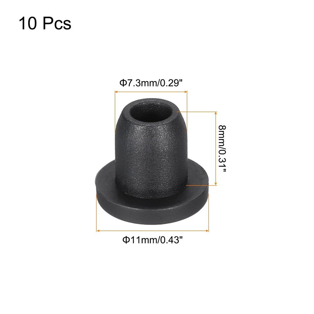 10 PCS 11mm Black T-Shaped Solid High Temp Silicone Plugs for Coating Plating