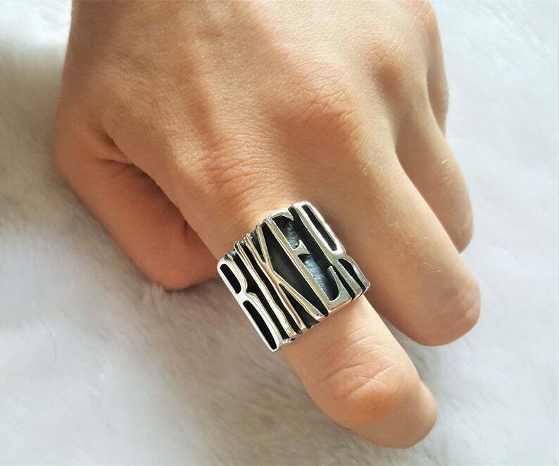 Stunning Handmade Men's Solid 925 Sterling Silver BIKER Fashion Ring