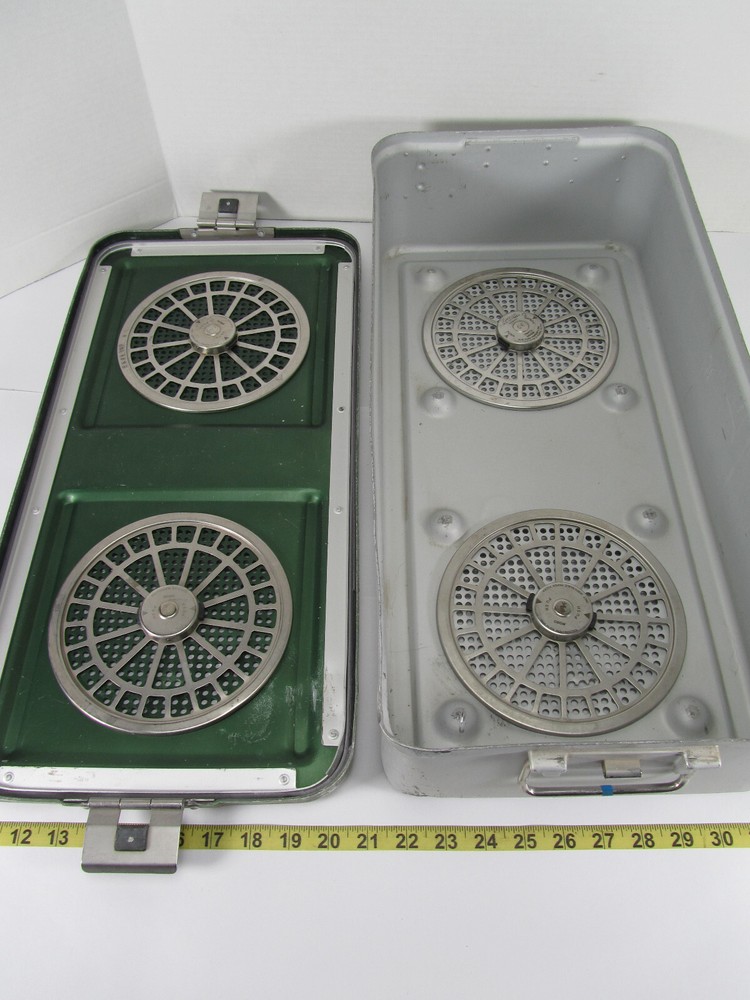 Aesculap DBP Sterilization Container w/ Green Lid Insert & Filter Plates SKU D