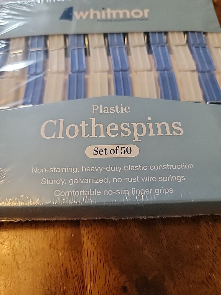Whitmor/Clothes Pins/Plastic, 50 Count. New
