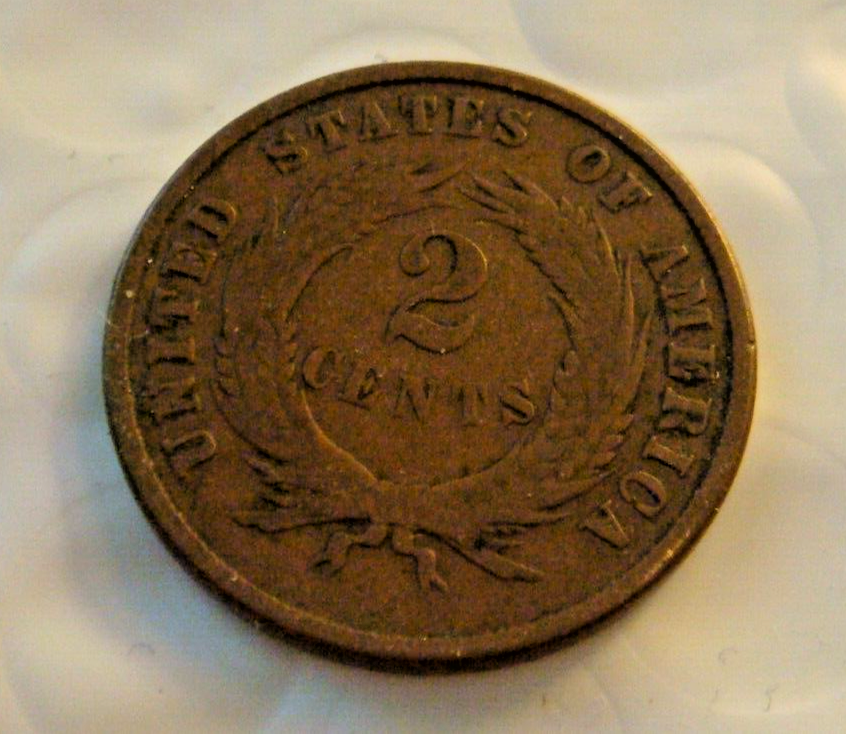 1871 Two Cent Piece 2c copper coin -GOOD