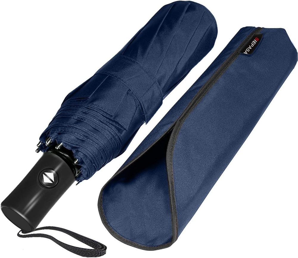 SIEPASA Windproof Travel Compact Umbrella-Automatic Small Size, Navy Blue