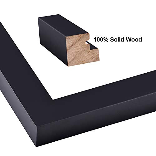 Document Frame Certificate Frames Made of Solid Wood High 8.5x11 Black