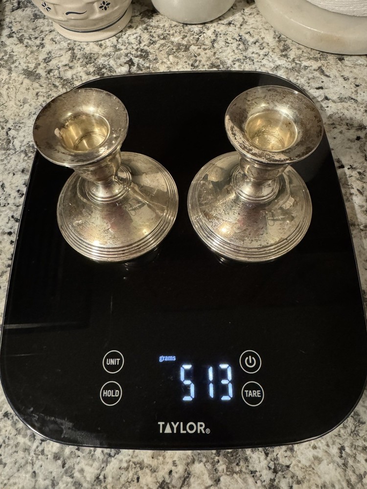 Preisner Sterling Weighted Pair Candlesticks 513 Grams Weighted