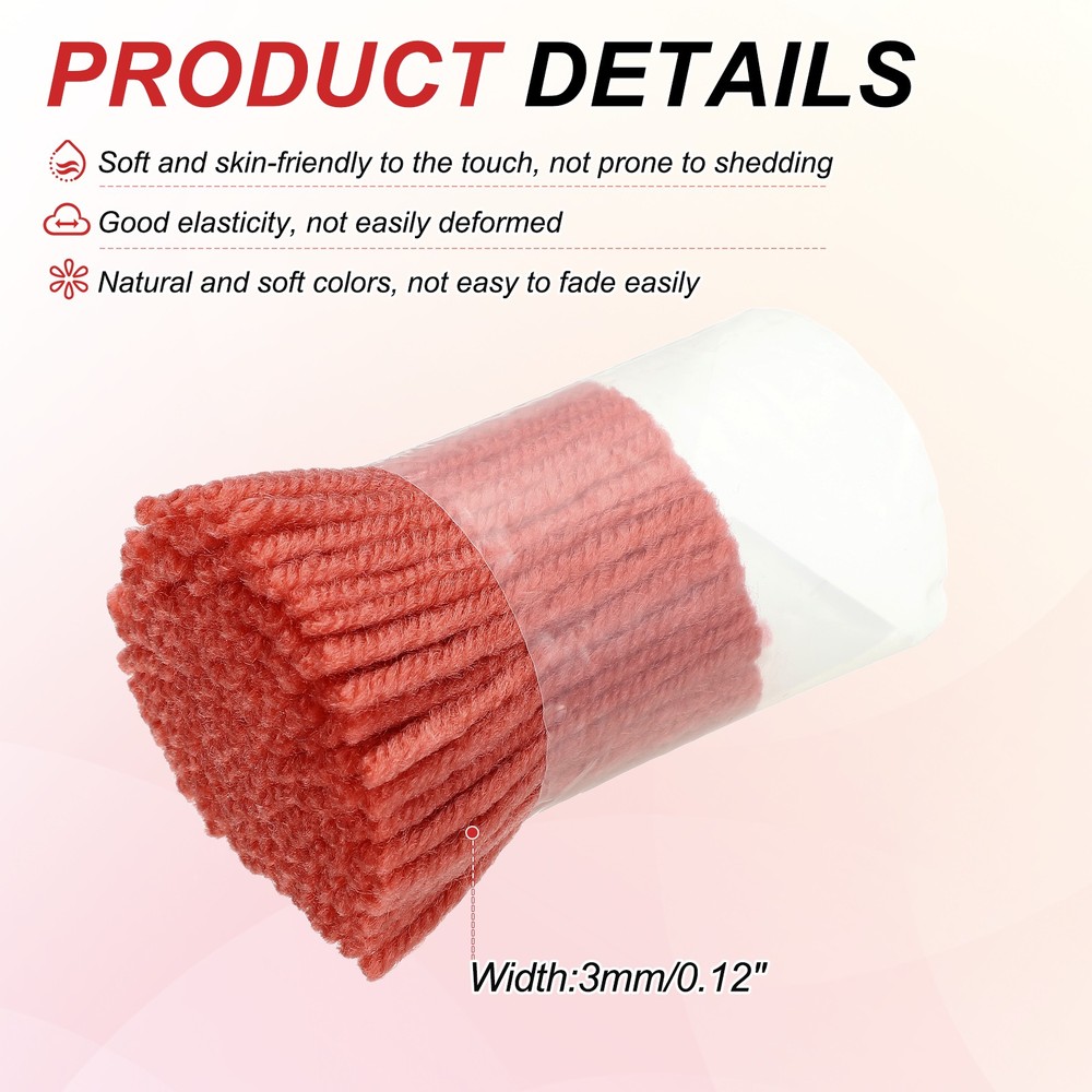 15 Rolls Latch Hook Yarn, 3mm Matte Red Latch Hook Kit Yarn Precut Hook Rugs