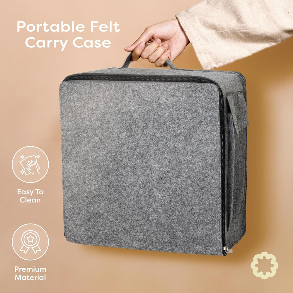 Crochet Blocking Board Set – 9 Extra Thick Interlocking Mats with Grid, 150 T-Pi