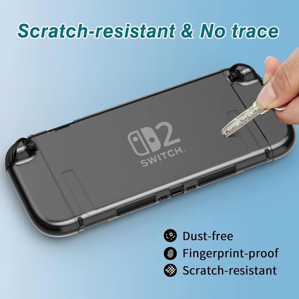 Clear Case For Nintendo Switch 2 with HD Screen Protector, PC Protective Cover