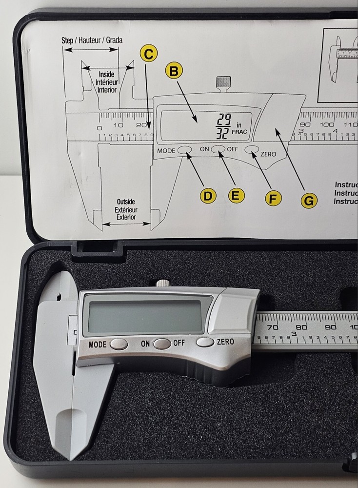General Tools Instruments # 146 Digital Caliper Range 150mm Parts only Utested