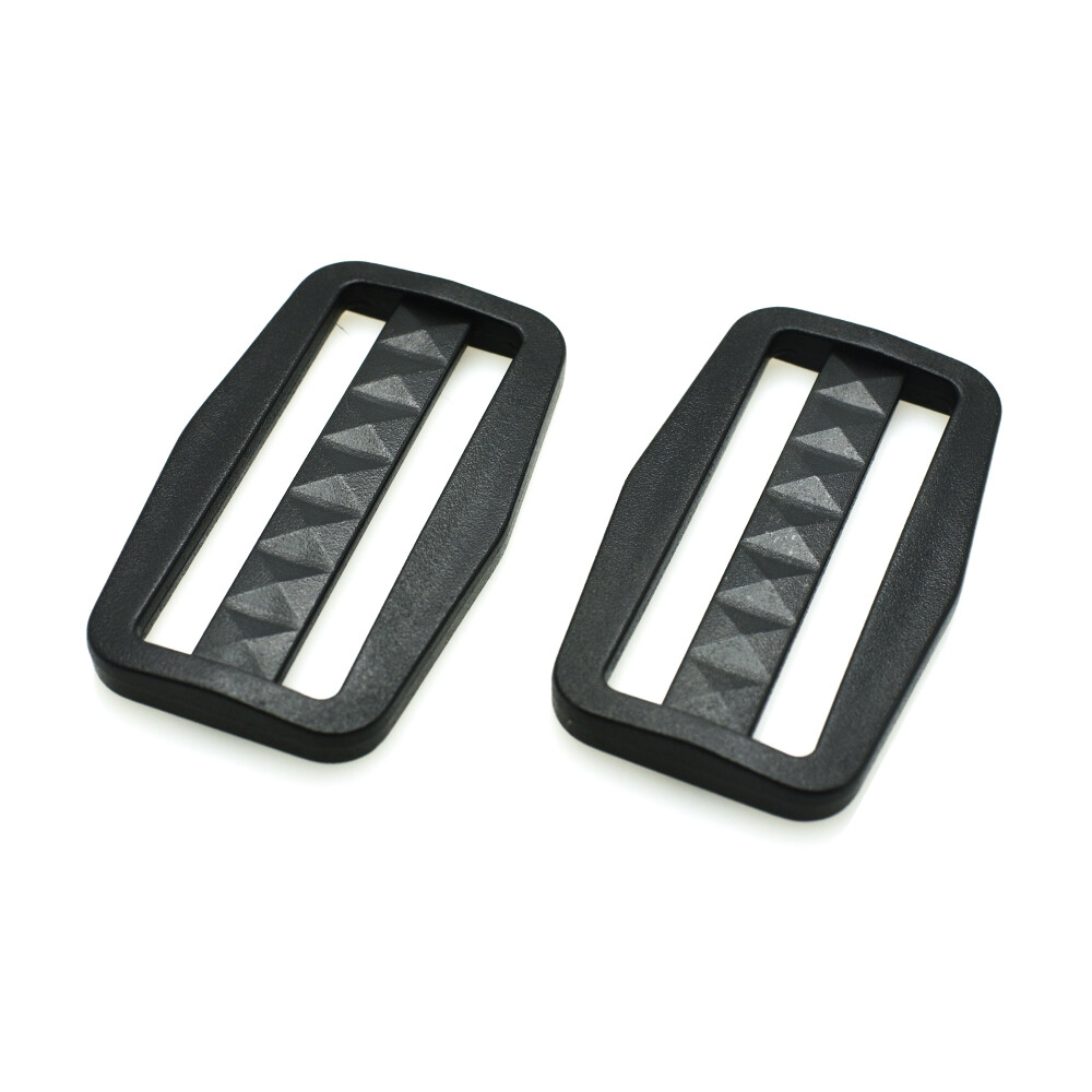 5pcs 2" Plastic Tri-Glide Slider Adjustable Buckle Black