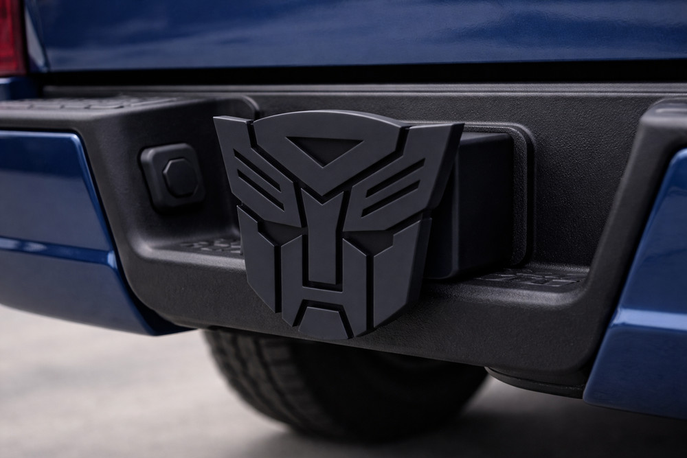 Transformers Gray Autobot Trailer Hitch Receiver Cover Tow Towing Plug Cap 1.25"