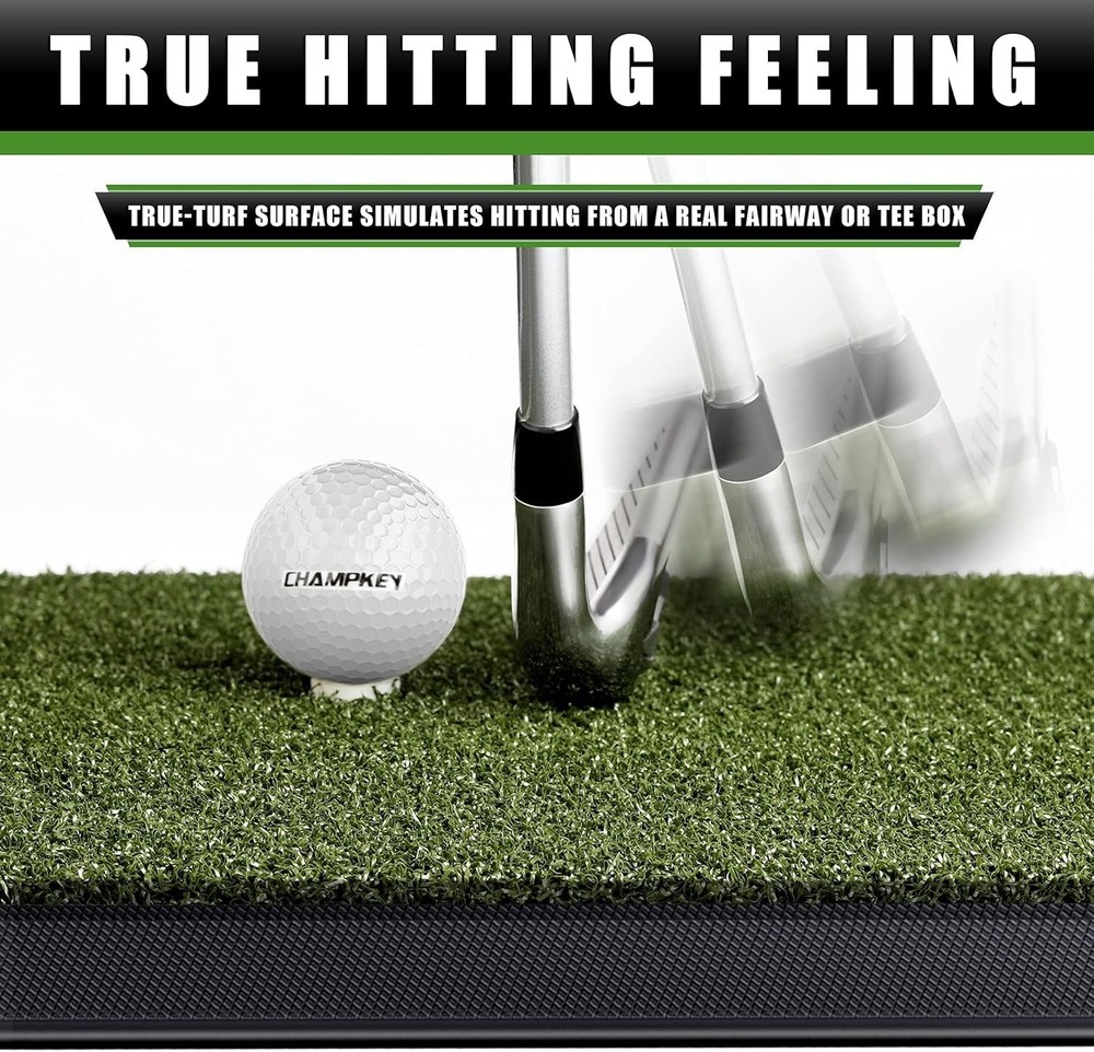 Pro Version 13" x 17" Golf Hitting Mat | Includes Rubber Tee & 9 Plastic Tees