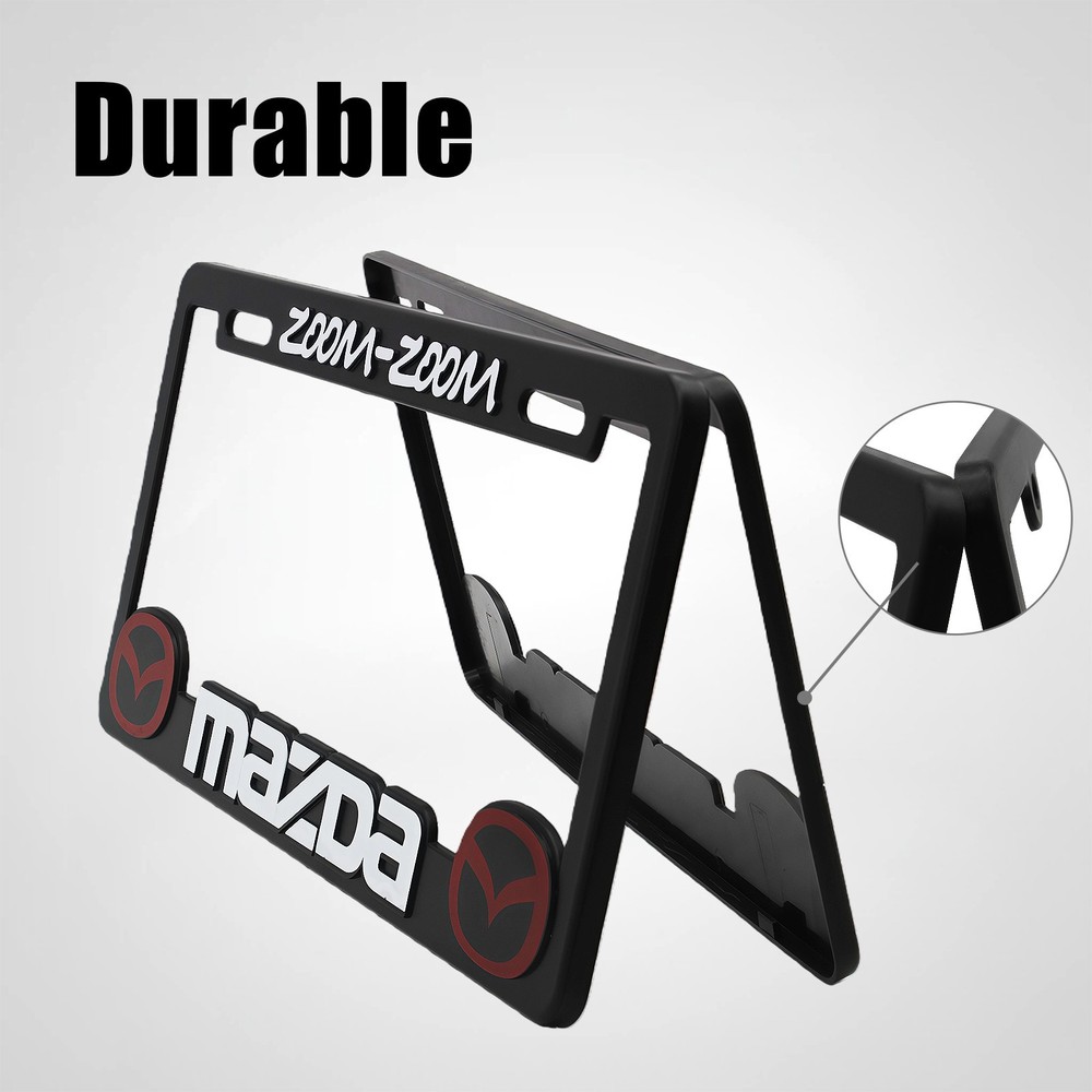 NEW 2pcs-Mazda-black Plastic license plate frame