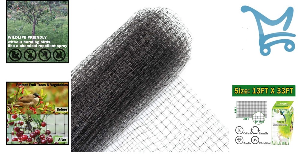 Bird Netting Garden Protect Fruit Trees Vegetables Squirrels Rabbits Deer