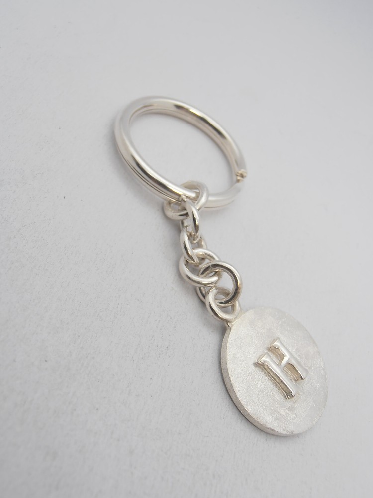 Letter Keychain - H - 925 Silver - Initial - Alphabet - Breeze -