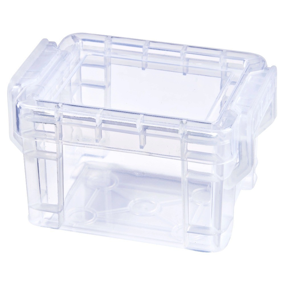 Clear Plastic Pixie Box Storage Container Desktop Organizer Set of 8