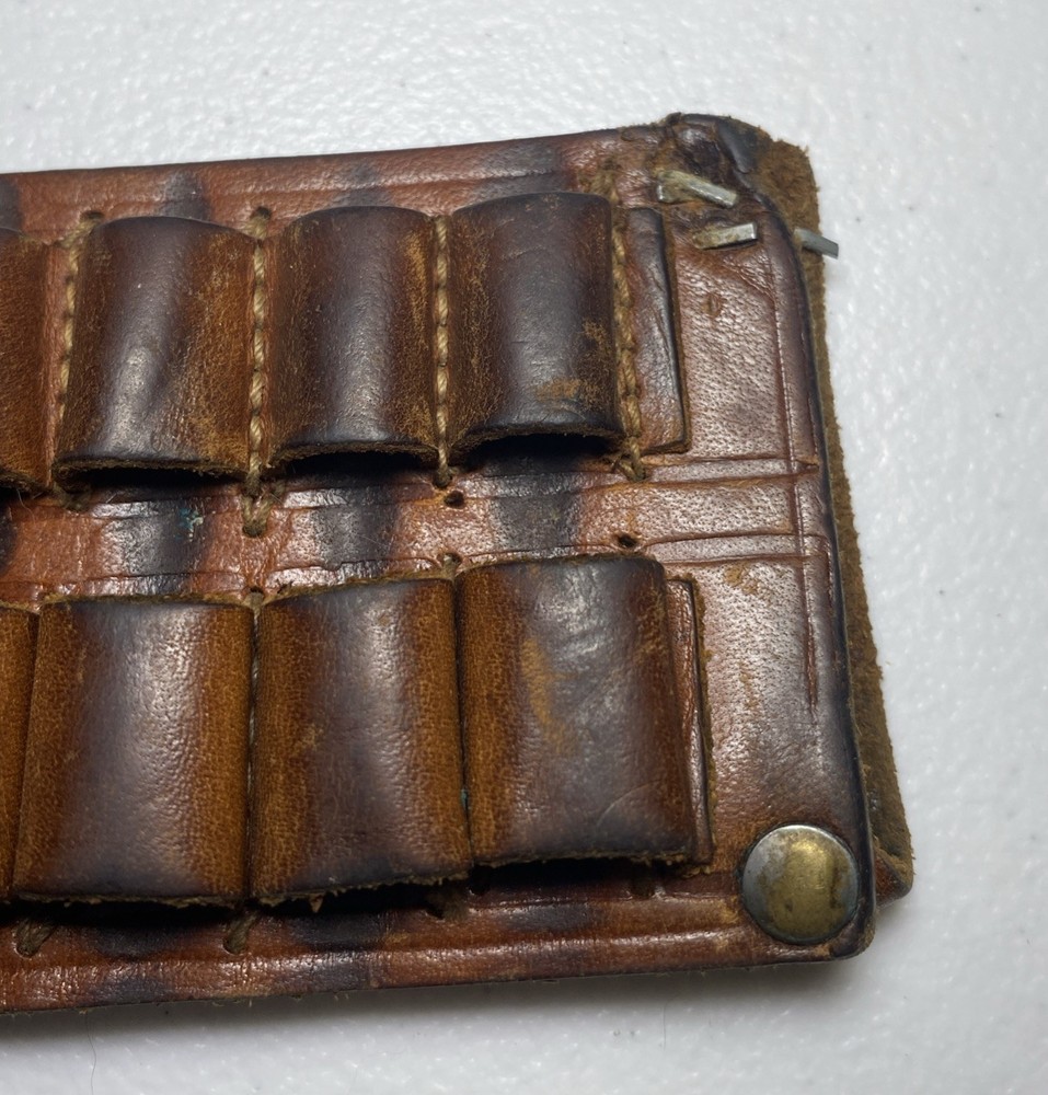 Leather 12 Loop Ammo Belt Holder Brown