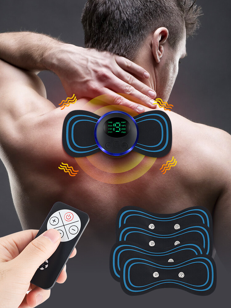 5Pcs Portable Mini Electric Neck Back Massager Cervical Massage Patch Stimulator