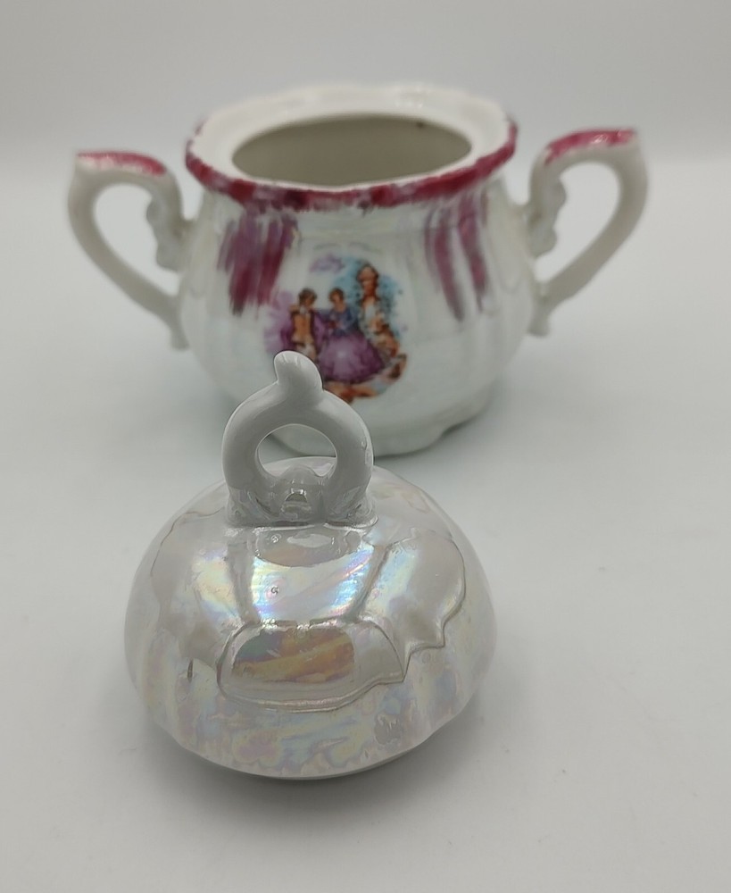 Japan Opulescent Lusterware Sugar Bowl with Lid Replacement