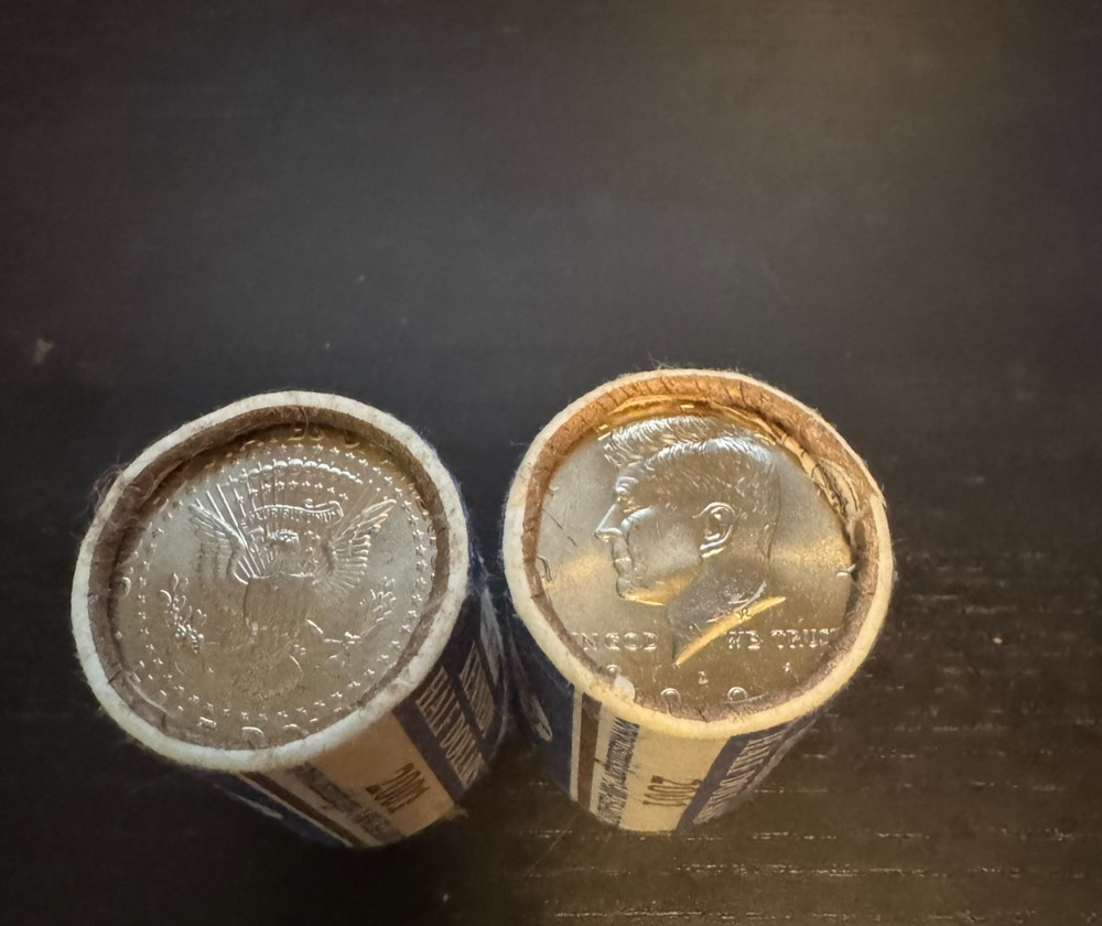 2001 P & D Kennedy Half Dollar Rolls - Mint Wrapped BU