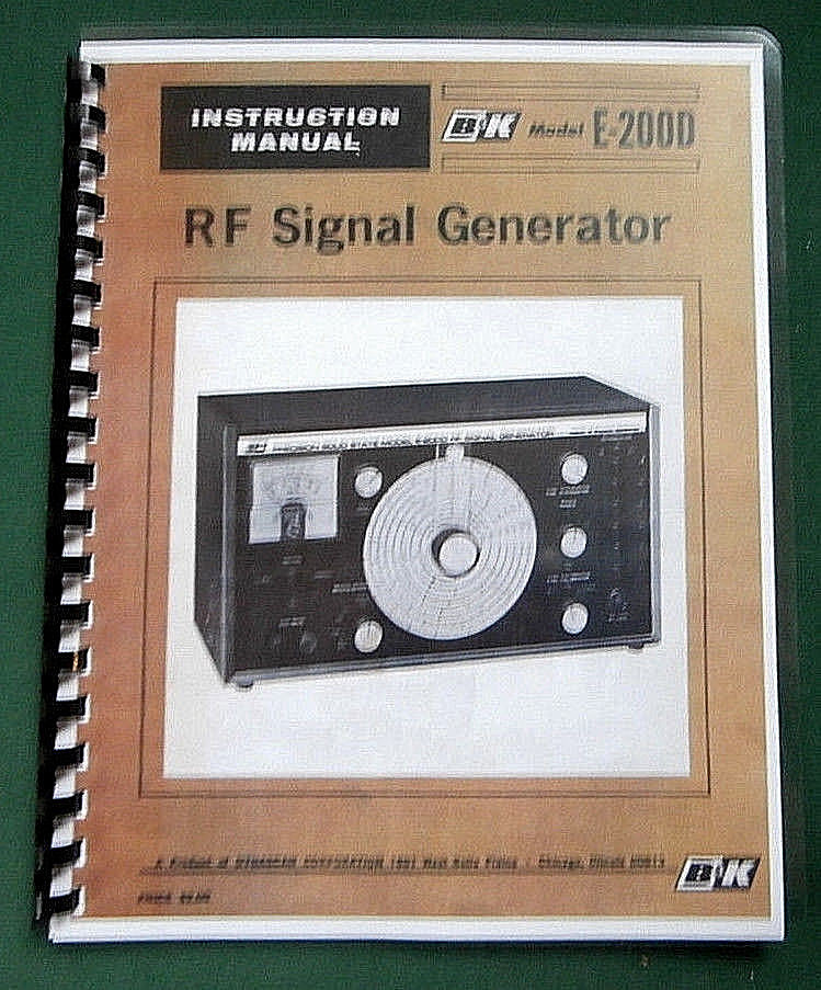 B&K E-200D Signal Generator Instruction Manual: Comb bound & Protective Covers