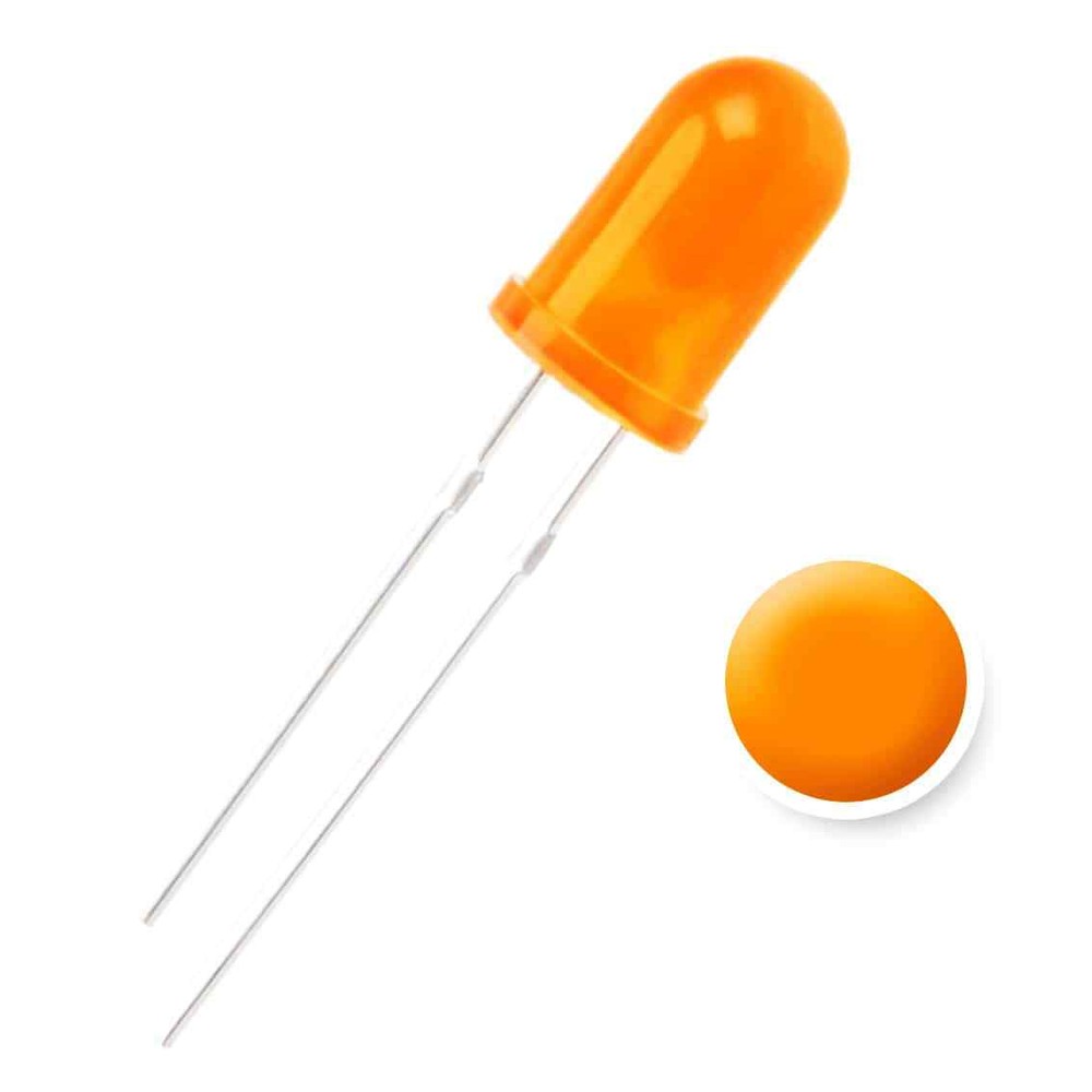 5MM Orange Diffused Lens LED Diode - Pack of 50