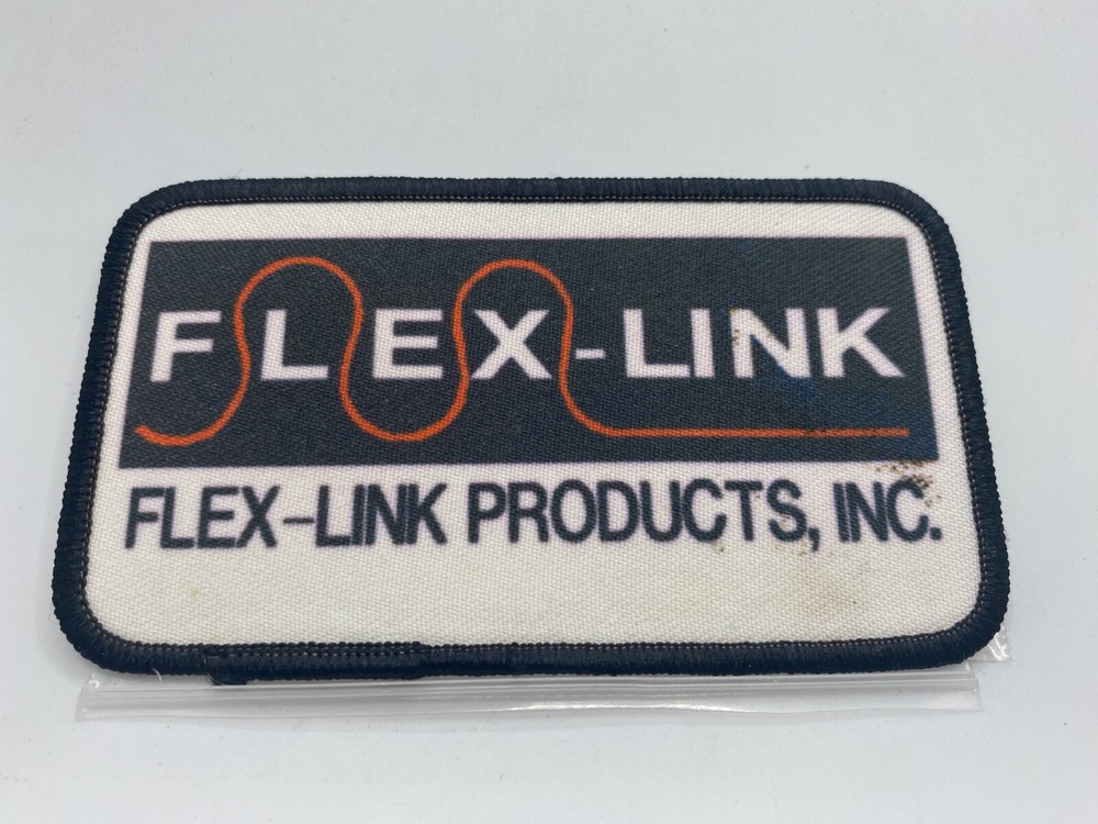 FLEX - LINK  VINTAGE USED SILK SCREEN  SEW ON NAME PATCH TAG